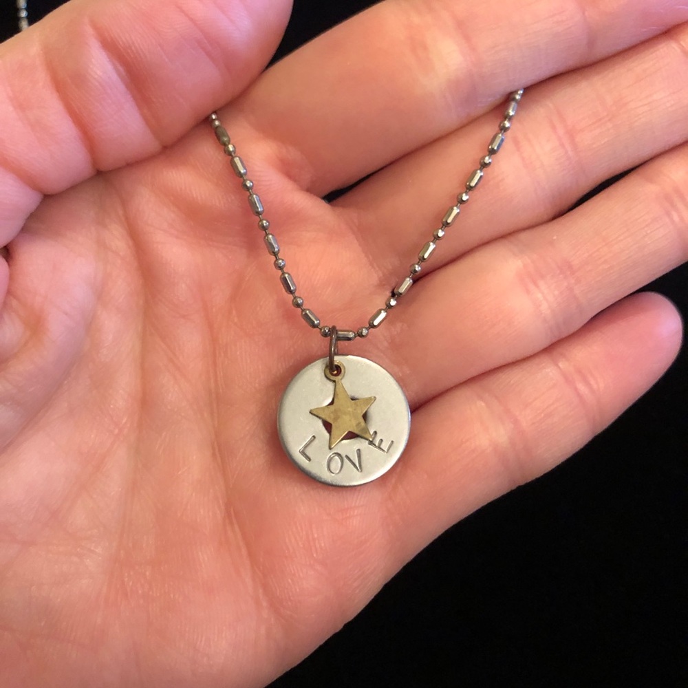 Silver and Gold Star Pendant Necklace